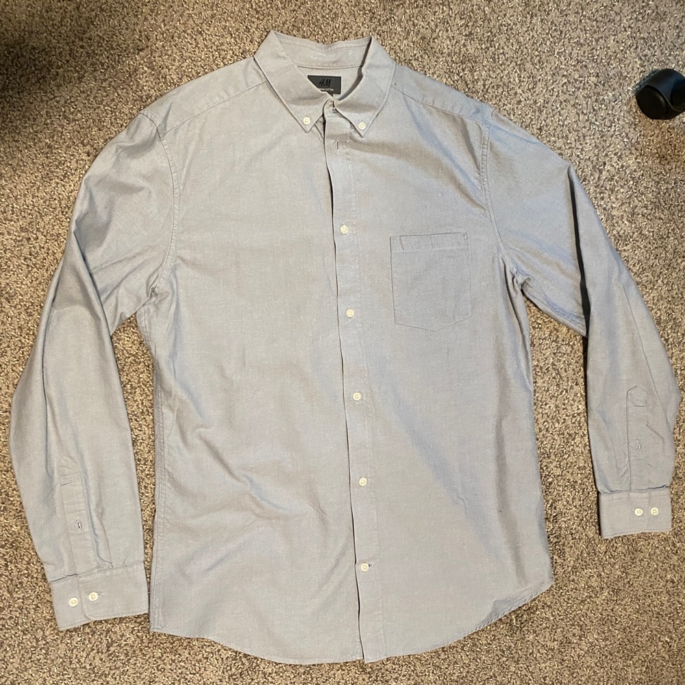 Men’s long sleeve H&M Premium Cotton button down regular fit M